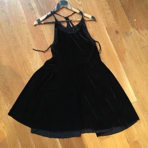Black velvet skater dress free people size large